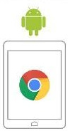 Android phone with Chrome icon